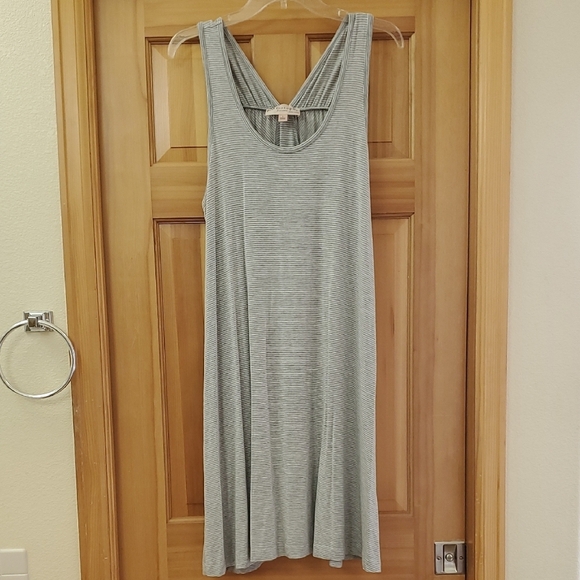 Philosophy Grey/white Striped Sleeveless Dress womens Sz L - Picture 1 of 5